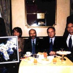 1° World Astronaut Forum, da destra: Jerry LINENGER – Anatoli SOLOVIOV – Franco MALERBA – Raffaella LOSAPIO – Valery TOKAREV (Milano 23-24/11/2000)