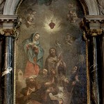 Madonna Addolorata con il sacro cuore di Gesù di Agostino e Bartolomeo Letterini 1730, pittura su tela san Canciano, altare laterale