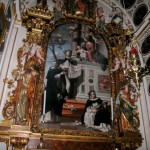 Madonna del Rosario con il Bambino e i santi Rosa da Lima Domenico e Caterina da Siena di Agostino Letterini