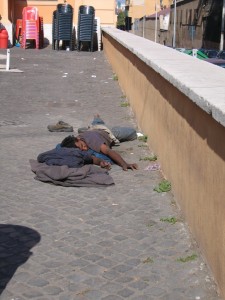 Sleeping in Rome, between area San Juan Coliseum 2007, by Raffaella Losapio